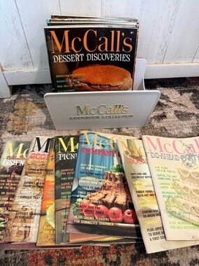 Vintage McCall’s Cookbook Collection Set w/ Holder | Recipe Magazines Bundle